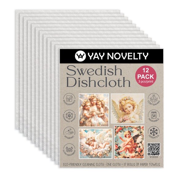 12-PK Eco-Friendly Swedish Dishcloths For Kitchen - Paper Towel Alternative - Picture 3 of 4